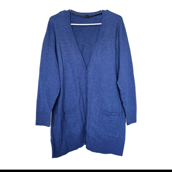 Women's Torrid Blue Duster Button Front Versatile Comfy Sweater Cardigan Size 1 - Picture 1 of 13